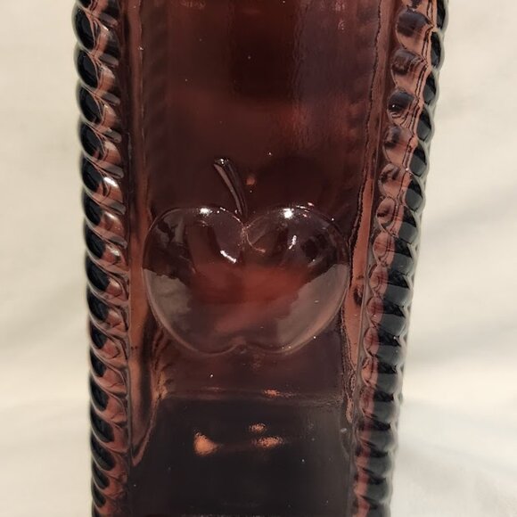 Vintage 60's Berring's Apple Bitters Square deep Amethyst Glass Bottle PA USA - Picture 6 of 10